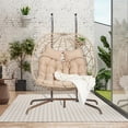 thumbnail image 7 of Double Swing Egg Chair, 2 Person Hanging Egg Chair with Stand and Cushion, 600lbs Basket Hanging Chair for Indoor/ Outdoor/ Patio/ Garden, 7 of 7