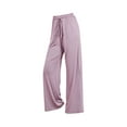 thumbnail image 6 of Diufon Straight Pants for Women Elastic High Waist Drawstring Pants Cotton Solid Color Lounge Wide Leg Pants, 6 of 6