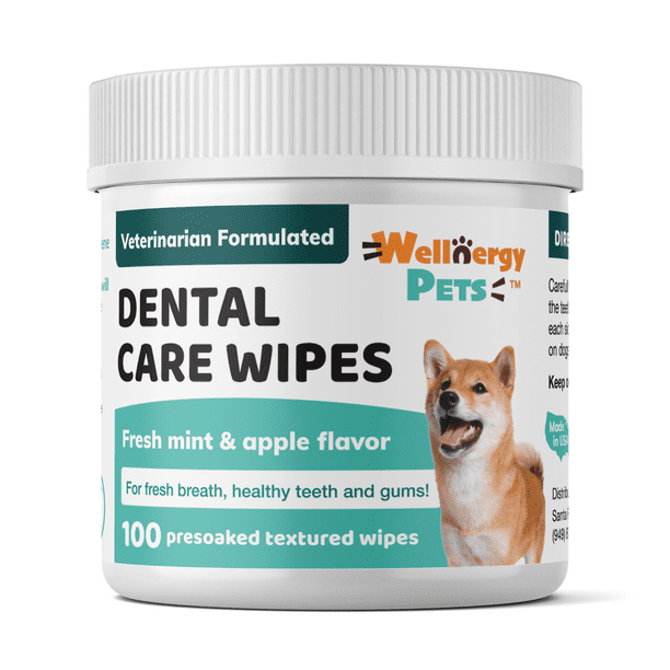 Dental Wipes for Dogs No Brush Formula; Improve Oral Hygiene and