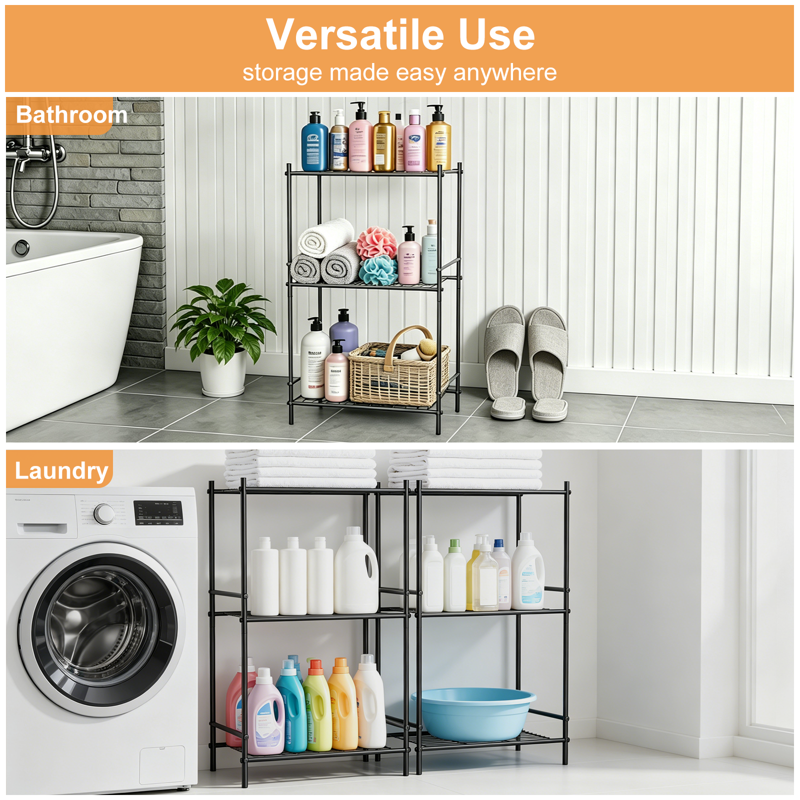 TAIMASI 3-Shelf Steel Wire Rack Storage Shelving Unit photo 6