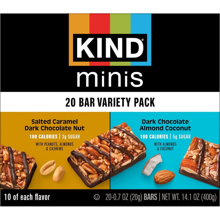 KIND Minis Salted Caramel Dark Chocolate Nut & Almond Coconut Bars