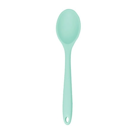

Farfi Soup Spoon Unbreakable Flexible Silicone Long Handle Kitchen Scoop Cooking Ladle for Home (Mint Green)