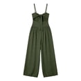 thumbnail image 5 of Solid Camisole Hollow Out Tie Front Wide Leg Jumpsuit Piece, 5 of 6