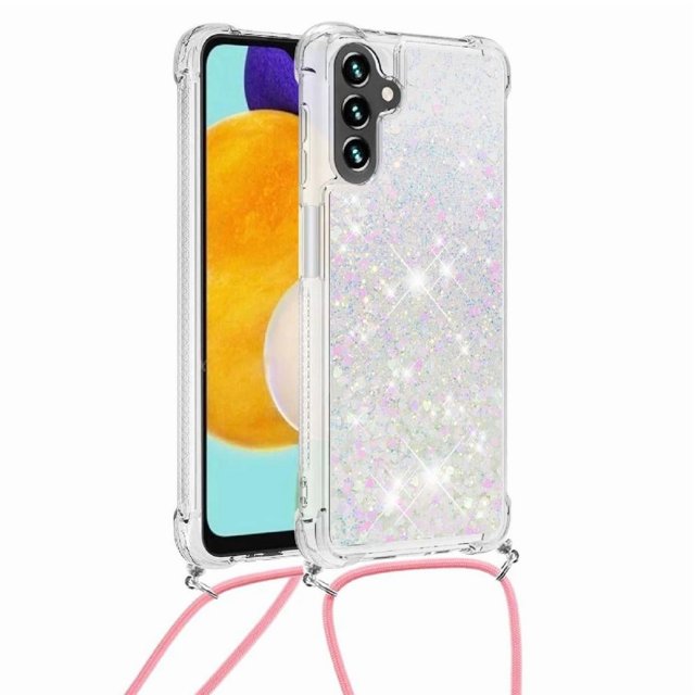 Funda FOXDOCK para Samsung Galaxy M13 5G con Cuerda Ajustable, Brillo Líquido, Protección Antigolpes y Lente – Ideal para Regalo