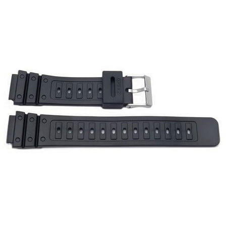 Black 18mm Casio Style Replacement Silicone Watch Band
