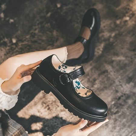 

Autumn New Hepburn Mary Jane Shoes Retro Japanese Uniform Shoes jk Style Small Shoes Women‘s Thick Heel