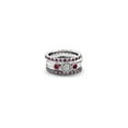 thumbnail image 2 of Lab Created Ruby Ring with Diamonds 1/3 Carat (Ctw) in Sterling Silver, 2 of 5
