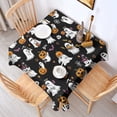 thumbnail image 2 of Black Halloween Ghosts and Pumpkins Square Tablecloth,Waterproof Square Table Cover,Wipeable Spillproof Washable Table Cover for Home Kitchen Party Decor 42"X42"(107x107cm), 2 of 6