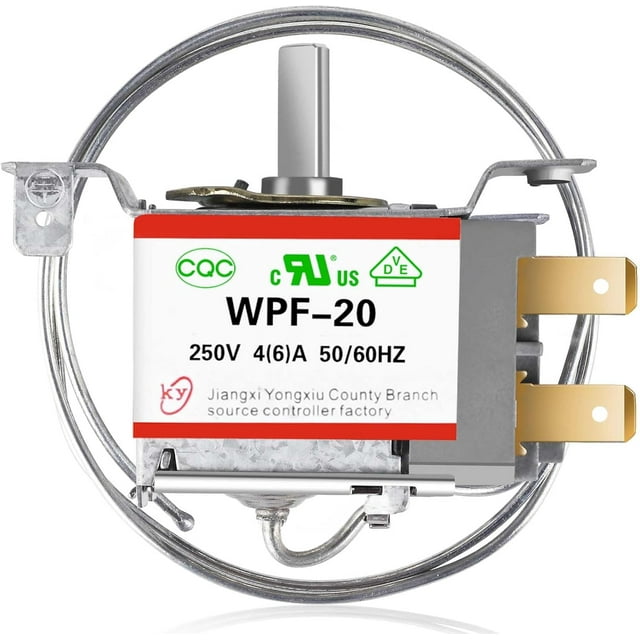 Mechanical Temperature Controller - WPF-20 Universal for Refrigerators and Freezers, Precise Temp Regulating Component for Cooling Appliance Maintenance & Replacement, Come with 1 Piece