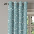 thumbnail image 3 of Ambesonne Marine Grommet Curtain, Vintage History Shark Ocean, 50"x63", Cadet Blue White, 3 of 5