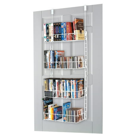 Grayline Housewares Media Storage Rack Door Mountable Wall Mountable 54 5 Height X 17 5 Width X 5 3 Depth 140 X Cd Dvd 4 Compartment S
