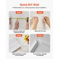 thumbnail image 6 of KFFKFF Wall Molding Wainscoting Panels Kit, 3 Pack, Lightweight Paintable Polystyrene Material, Waterproof Interior Wall Trim, White, 6 of 9