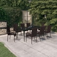 thumbnail image 1 of vidaXL 9 Piece Garden Dining Set Brown and Black, 1 of 5