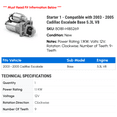 thumbnail image 2 of Starter 1 - Compatible with 2003 - 2005 Cadillac Escalade Base 5.3L V8 - Autopart Premium, 2 of 2