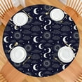 thumbnail image 2 of Dark Blue Sun Moon Cloud Pattern Round Fitted Tablecloth with Elastic Edge,Dining Table Cover Waterproof,Outdoor Round Tablecloth for Camping,Dining,Indoor and Outdoor, 2 of 7