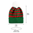 thumbnail image 4 of Voska Kid's Green Red Striped Christmas Beanie Hat Winter Warm Stretchy Knit Ear Cover Cap Unisex Boys Girls Holiday Daily A, 4 of 6