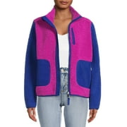 Time and Tru Women’s and Plus Full Zip Faux Sherpa Jacket