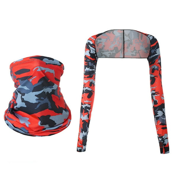 Halloween Face Mask, Halloween Face Masks, Mens and Womens Outdoor Sunscreen Ice Silk Sleeves with Cycling Face Masks and Necklaces