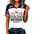 thumbnail image 3 of 2026 New USA Soccer Jersey for Women, United States Jersey Soccer, V Neck Short Sleeve Football Tee, USA Flag Soccer Jersey Sport Top for Adult(Wine, 2XL), 3 of 6