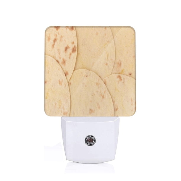Balery taco tortilla Luz Nocturna LED con Sensor Automático, Enchufe con Sensor Crepuscular, Luz Suave de 0.5W para Dormitorio, Pasillo, Baño-EU