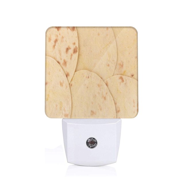 Balery taco tortilla Luz Nocturna LED con Sensor Automático, Enchufe con Sensor Crepuscular, Luz Suave de 0.5W para Dormitorio, Pasillo, Baño-US
