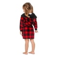 thumbnail image 6 of Christmas Family Hooded Robes Matching Pajamas Plaid Fleece Bathrobe Loungewear for Men Women Kids, 6 of 10