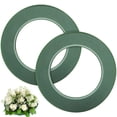 thumbnail image 1 of Anillo de espuma floral húmedo 2 piezas de forma redonda esponja de floristería verde ladrillos florales barro de flores con ventosa para suministros de arreglos florales de coche de boda verde, 1 of 6