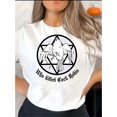 thumbnail image 1 of Creative Six-Pointed Star Pigeon Pattern Printed Women'S Fashionable Round Neck Short Sleeve, Simple Casual Sports T-Shirt, Comfortable Summer Top for Women During Holidays., 1 of 8