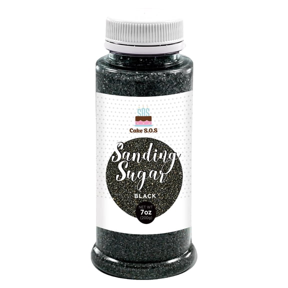 Cake S.O.S Black Sanding Sugar Dessert Sprinkles, 7 oz