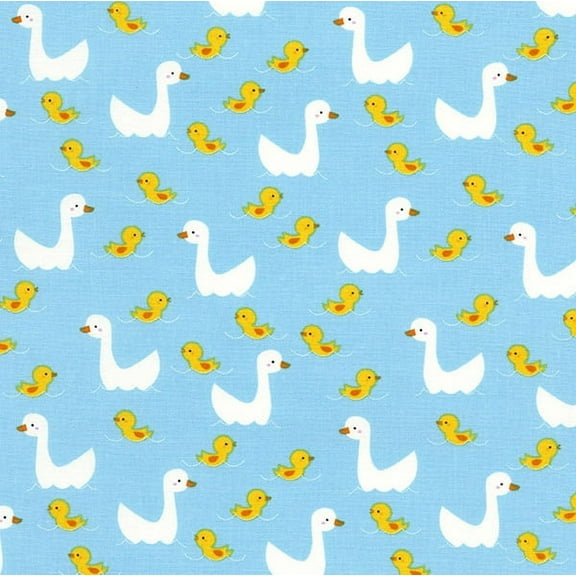 Timeless Treasures Childrens Farmland Water Blue Ducks 100% Cotton Fabric sold by the yard