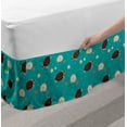 thumbnail image 2 of Marine Bed Skirt, Continuous Bubbles Turtles Starfish and Shells, Elastic Bedskirt Dust Ruffle Wrap Around for Bedding Decor, 4 Sizes, Dark Seafoam Chocolate, by Ambesonne, 2 of 2