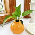 thumbnail image 6 of ERTZAE&nbsp;Cute Small Ceramic Orange Vase for Fresh Flowers,Decorative Plant Pot Home Decor Table Centerpiece,Orange-Shaped Ceramic Bud Vase,Sunny Accent for Living Room Desk or Bedroom Nightstand, 6 of 6