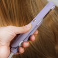 thumbnail image 4 of Mini plancha de pelo, rizador de calefacción de hierro plano de turmalina de cerámica portátil 2 en 1 para rizar enderezar flequillo, cabello ondulado cabello corto plancha para cabello(Púrpura), 4 of 5