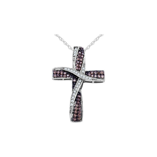 Gem And Harmony White Champagne Diamond Cross Pendant Necklace 1 2 Carat Ctw In 10k Gold Com - 2 Carat Diamond Cross Pendant Gem And Harmony White Champagne Diamond Cross Pendant Necklace 1 2 Carat Ctw In 10k Gold Com - 2 Carat Diamond Cross Pendant
