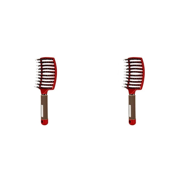 Vogacara Peine para masaje del cuero cabelludo, cepillo para el cabello con cerdas de nailon para mujer, cepillo para desenredar rizado húmedo Type2 NO2