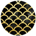 thumbnail image 2 of Grey, Jace 20x20 Gold Ornate Wood Framed with Double Matting Museum Art Print Titled - Gold Black Waves Circle, 2 of 4