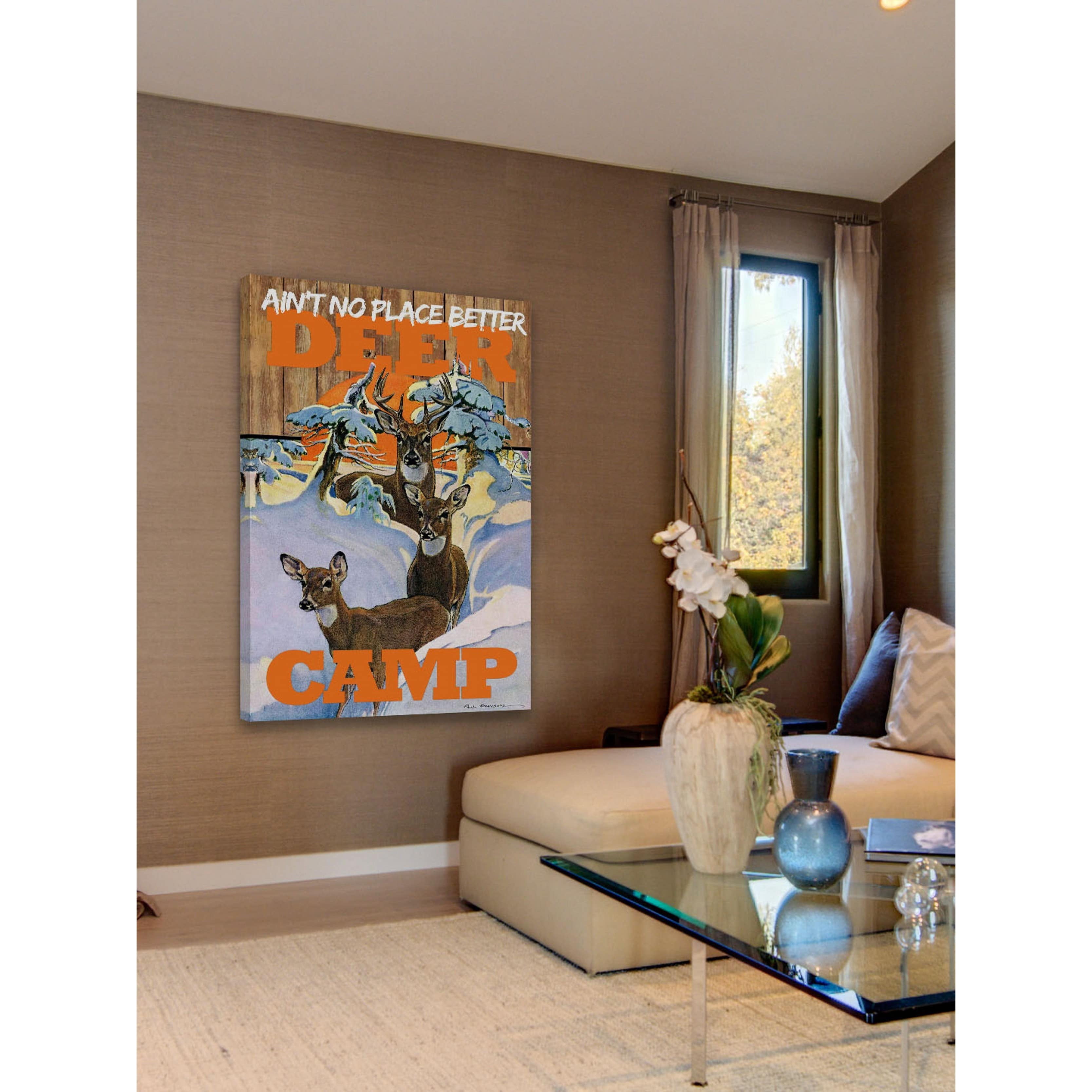 Marmont Hill Inc Marmont Hill - "Deer Camp" by Saturday Evening Post Painting Print on Canvas - Multi-color