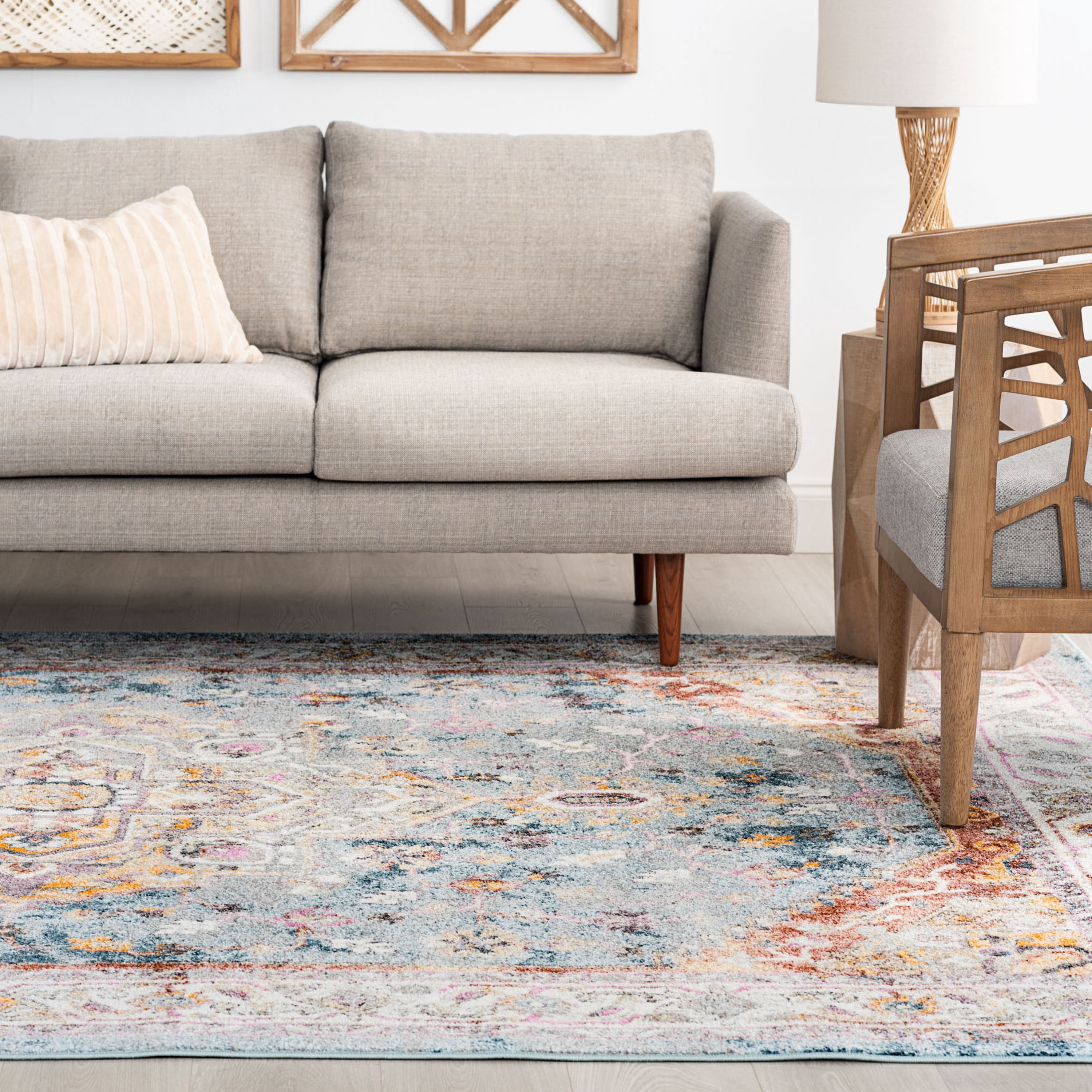 5x8 Traditional Denim Area Rugs for Living Room | Bedroom Rug | Dining Room Rug | Indoor Entry or Entryway Rug | Kitchen Rug | Alfombras para Salas 5'3'' x 7'3''