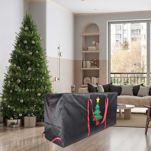 Large Christmas Tree Storage Bag, 48x20x15 Inches Heavy-Duty Cloth Cover for Artificial Trees, Holiday Decoration Organizer with Wide Zipper Access