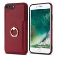 thumbnail image 5 of Allytech iPhone 8 Plus/ 7 Plus Wallet Case, With Ring Holder Stand Shockproof PU Leather Anti-Scratch Cards Holder Slim Shell Cover for Girls Women Wallet Case for Apple iPhone 7 Plus/8 Plus - Red, 5 of 5