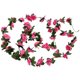 thumbnail image 1 of Guirnalda decorativa colgante de ratán sintético artificial con hojas verdes y rosas artificiales, ideal para colocar sobre la repisa de la chimenea, como centro de mesa o para decorar el, 1 of 7