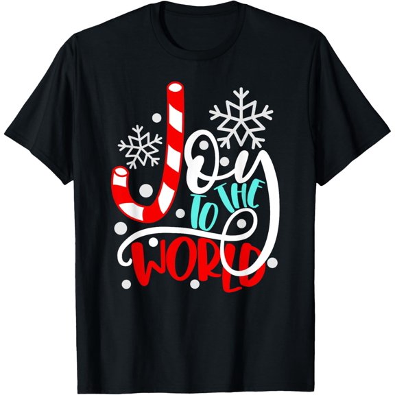 Joy to the World Candy Cane Christmas T-Shirt