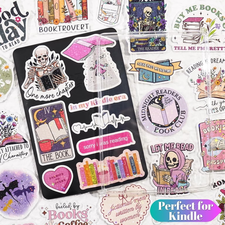 50pcs Book Stickers Pack For Kindle, Bookish Sticker Decals For