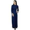 thumbnail image 6 of Bimba Women's Long Sleeve Maxi Mandarin Collar Plain Jilbab Dress With Pockets, 6 of 6