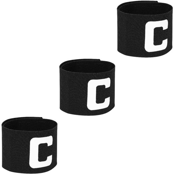 3 Pcs Captain Arm Bands for Soccer Armbands Captains Football Man Black