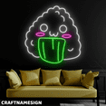 thumbnail image 2 of Craftnamesign Onigiri Neon Sign, Rice Balls Wall Art, Japanese Restaurant Wall Decor, 2 of 4