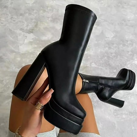 

Aueoeo Womens Shoes Fall Shoes For Women 2022 Womens Winter Boots Fashion Winter Large Size Boots For Women Boots Soled Thick Ladies High Heels Boots Shoes