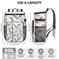 thumbnail image 3 of Travel Cooler Bag - White Cartoon Dinosaurs Pattern Camping Beer Cooler Backpack with Bottle Opener- Waterproof Insulated Picnic Backpacks - Cooler Bag for Beach, 3 of 6