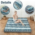 thumbnail image 3 of Zelladorra Japanese Floor Mattress, Thick Futon Mattress with Bed Pillow, Roll Up Floor Sleeping Mat Tatami Mattress Suitable for Guest, Camping, Bohemian Blue,Full, 3 of 6