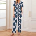thumbnail image 2 of Sexy Pijama Conjunto para las Mujeres Impreso Bolsillo Pantalones de Manga Corta, Traje Suelto Casual para el Hogar Y el Salón, 2 of 9